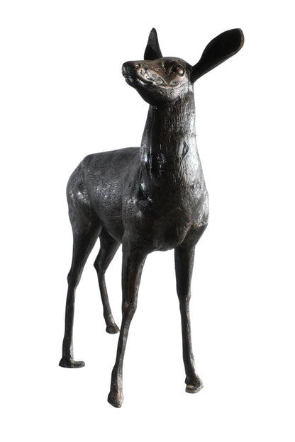 Graceful Doe Deer Statue Large Aluminum Garden Sculpture 48"x18"x46"H