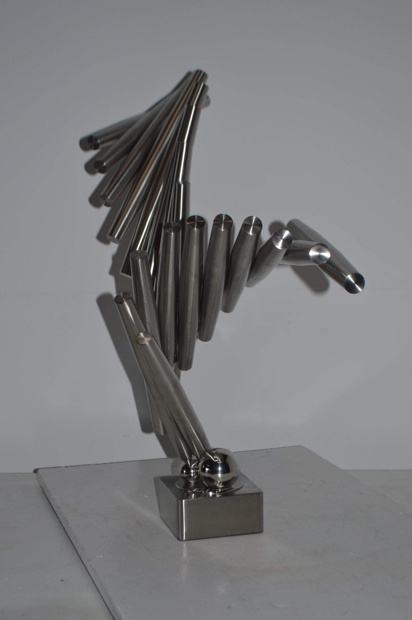 Stainless Steel modern art Table Top decoration - Size: 34"L x 7"W x 23"H.