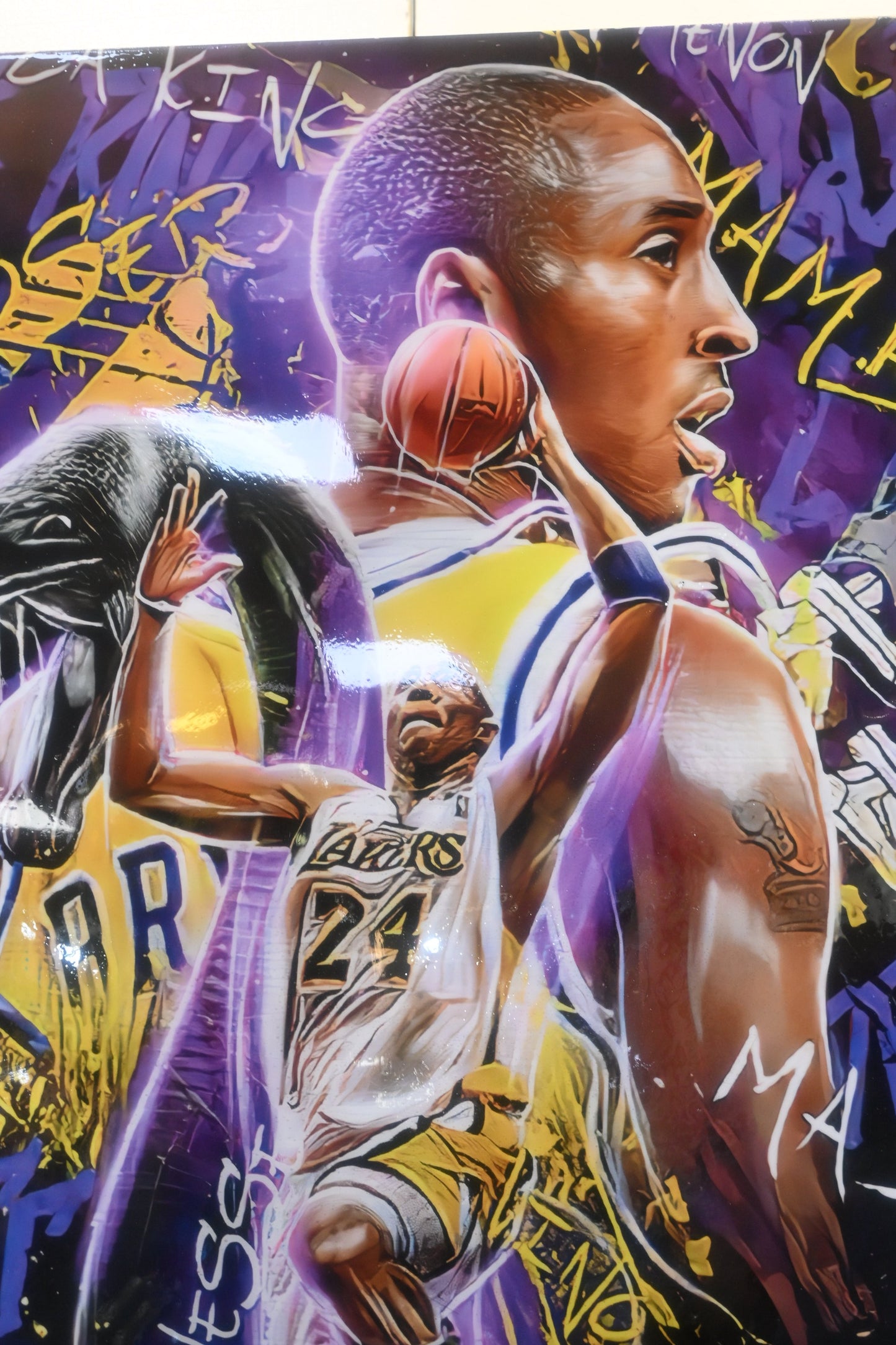 Kobe Bryant Lakers Street Art Style Resin Canvas 39"x64"
