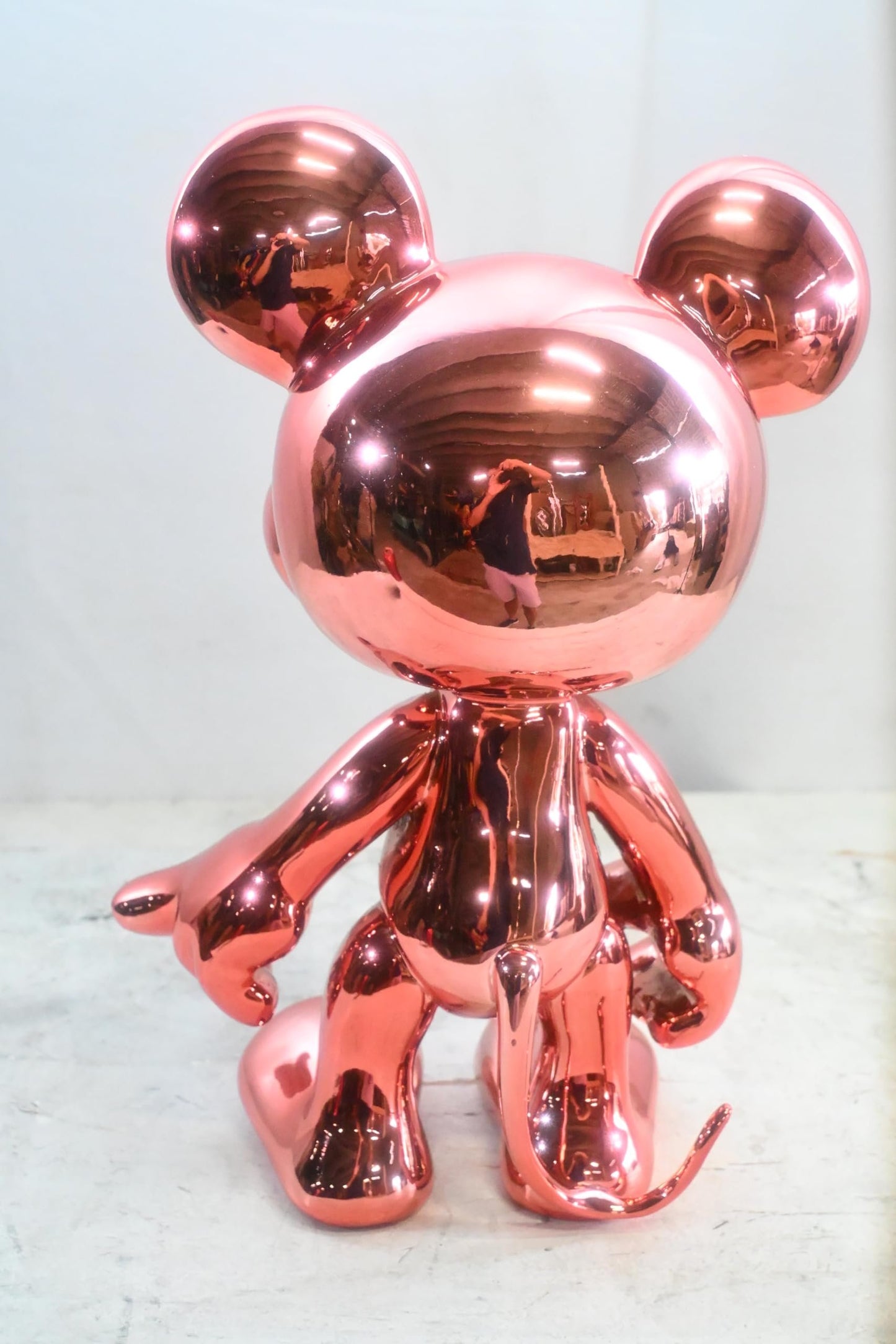 Rose Gold Mouse Cartoon Character Resin Sculpture Figurine 12"x9"x16"H