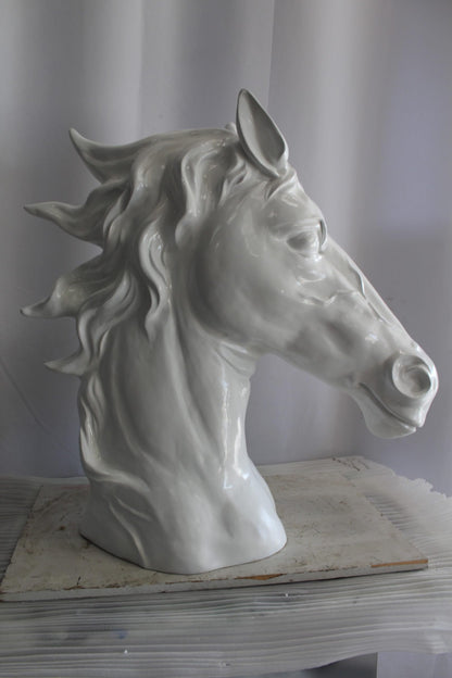 Pure Elegance, Fiberglass White Stallion Bust 36" x 14" x 36"H