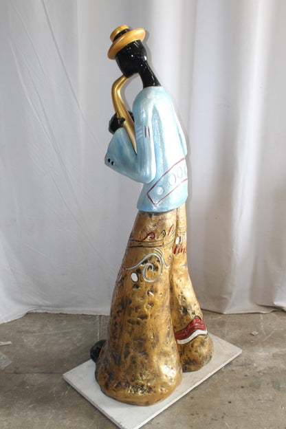Life Size New Orleans Saxophone Street Musician Resin statue 31" x 23" x 65"H