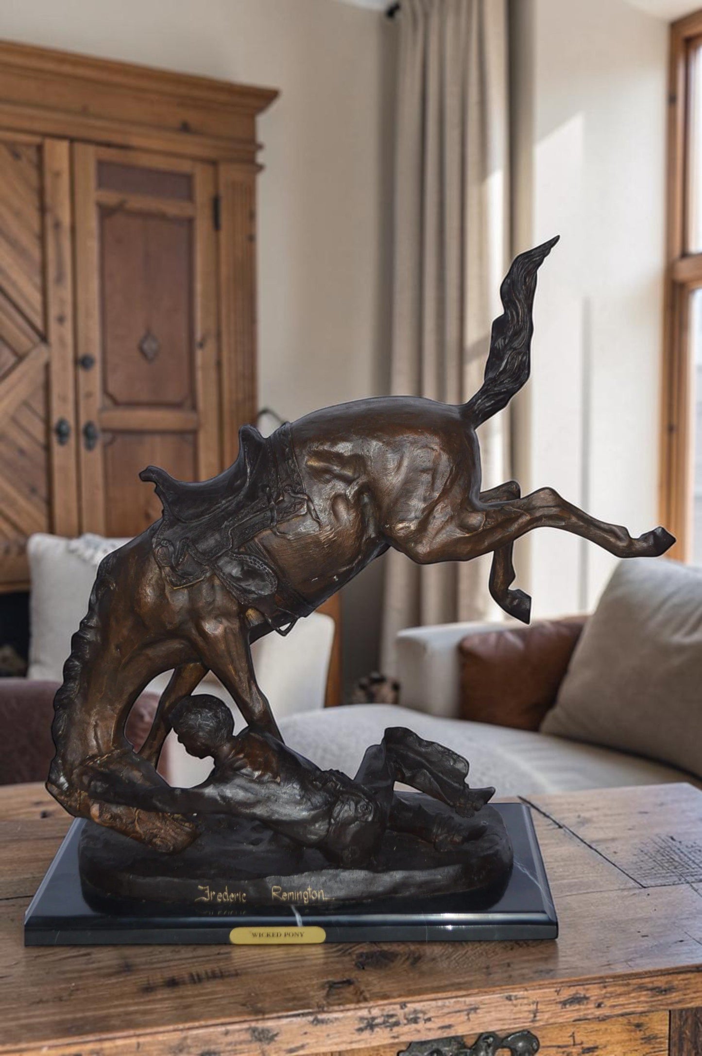 Wicked Pony by Remington Bronze Statue -  Size: 17"L x 11"W x 22"H.