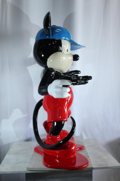 NIFAO Giant Cartoon Mouse Sculpture with Money Bag Pop Art Resin Statue 45"x20"x50"H