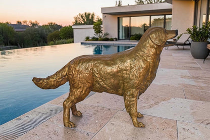 Labrador Retriever Dog Bronze Statue Light Color Finish - Size: 56" x 13" x 36"H