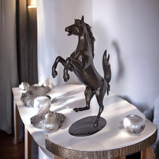 Ferrari Horse Bronze Statue Medium - Size: 28"L x 11"W x 40"H.