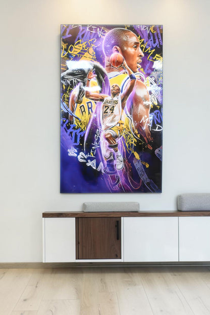 Kobe Bryant Lakers Street Art Style Resin Canvas 39"x64"