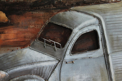 NIFAO Citroen Inspired Classic Van Painting on Metal with 3D Effect 79" x 2" x 40"H