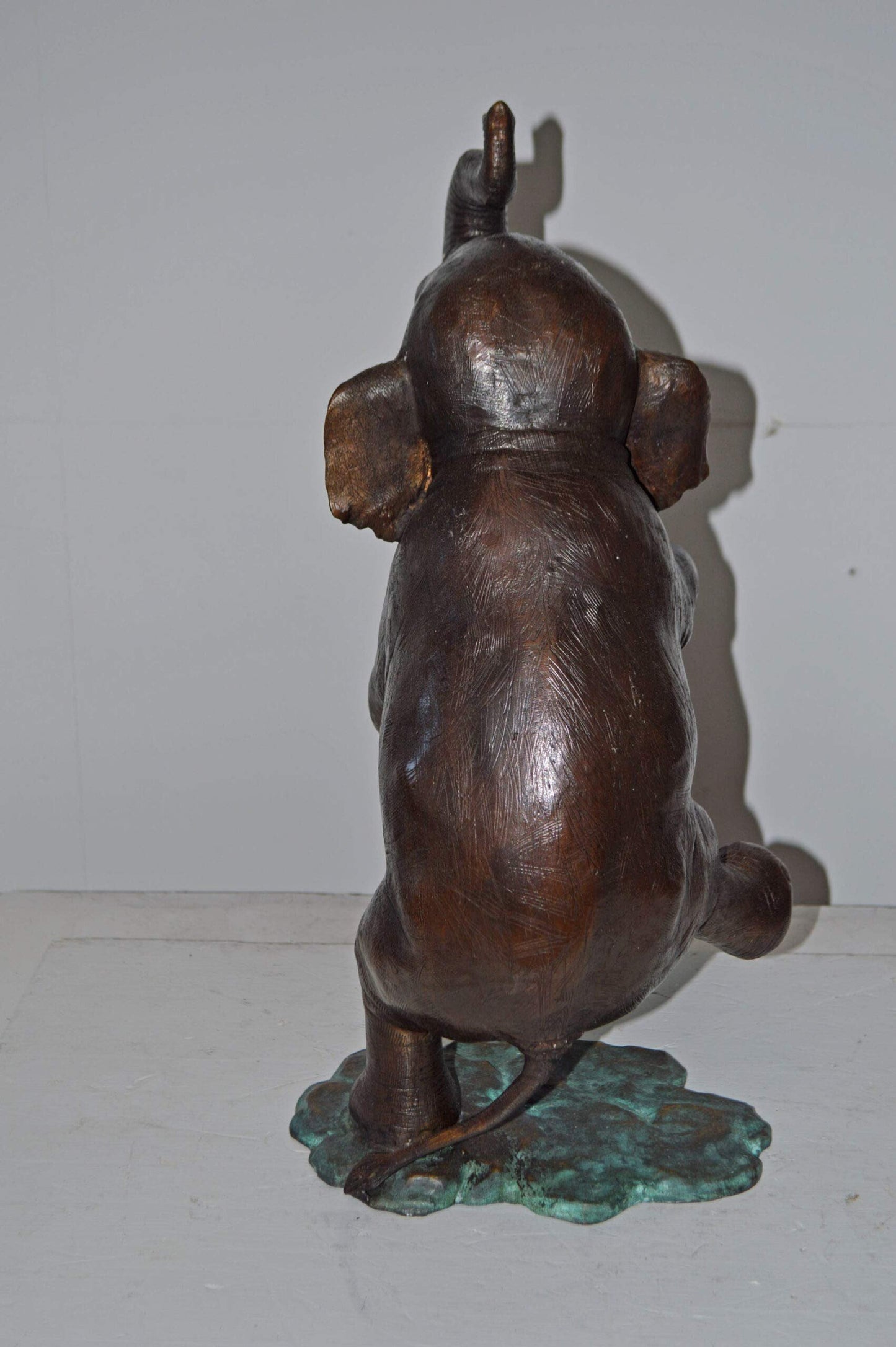 Circus Elephant Dance and Play the Accordion Bronze Statue - 13" x 11" x 22"H