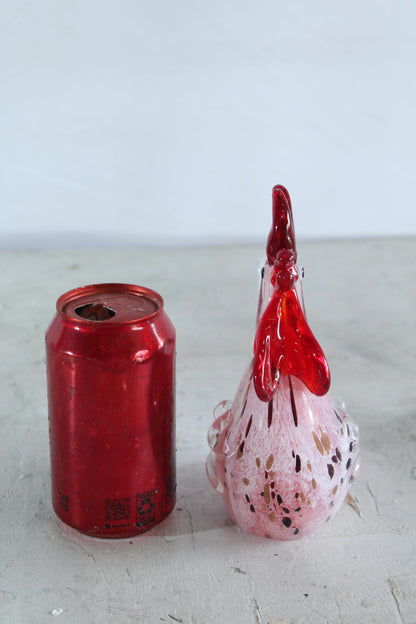 NIFAO Glass Rooster Figurine Hand Blown Art Glass Tabletop Decor 8" x 4" x 8"H