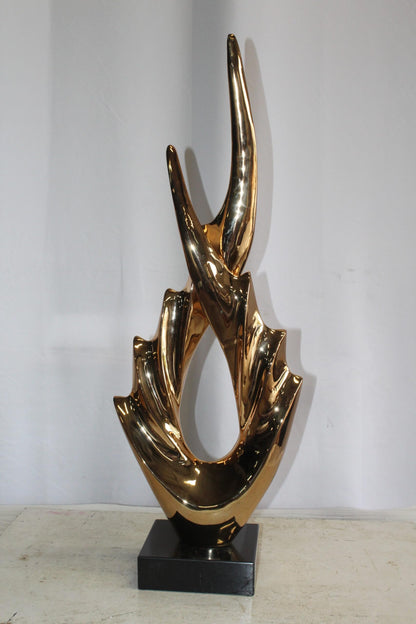 Unique Fluttering Gold Resin Statue on Marble Base 13" x 7" x 36"H