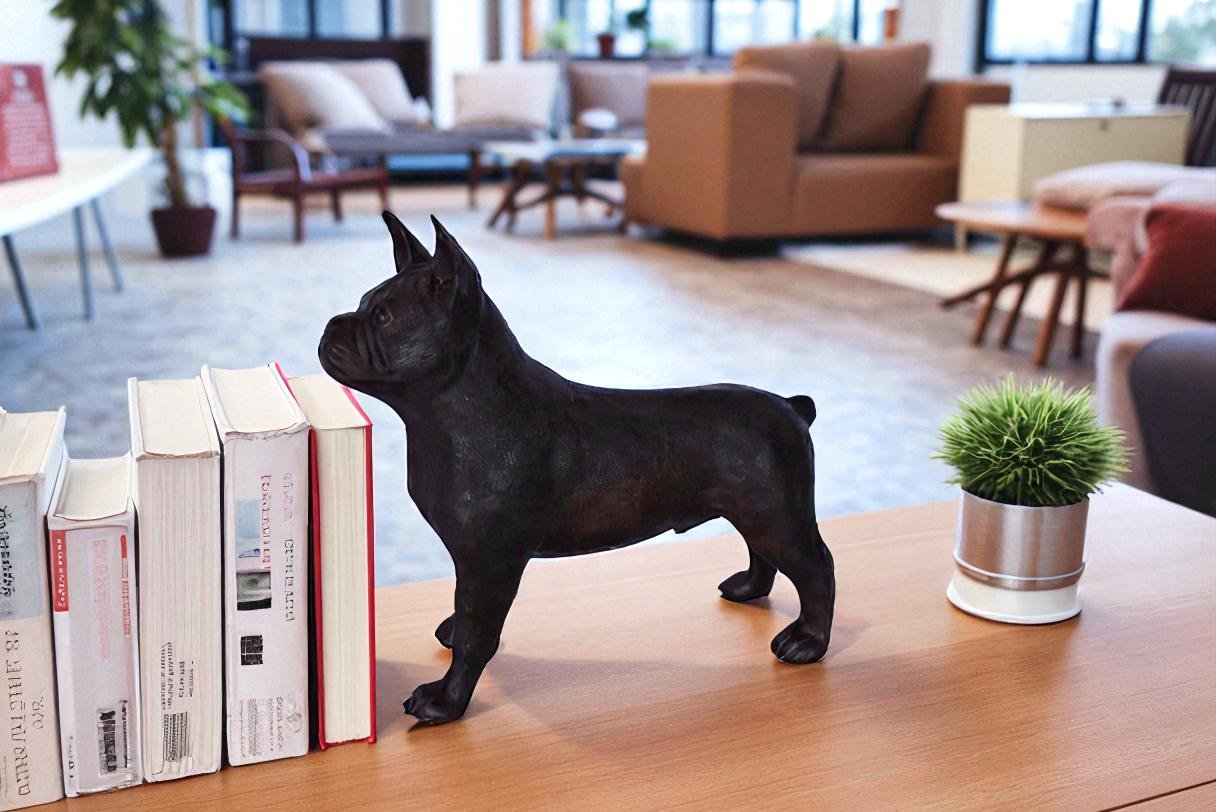 French Bulldog Standing Made of Bronze Statue - Size: 9"L x 20"W x 18"H.