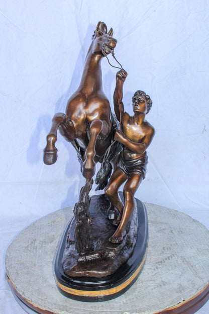 Guillaume Coustou Replica of Marley Horse Bronze Statue 20" x 10" x 25"H
