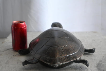 Hand Sculpted Sea Turtle Tabletop Aluminum Coastal Decor 15"x8"x10"H