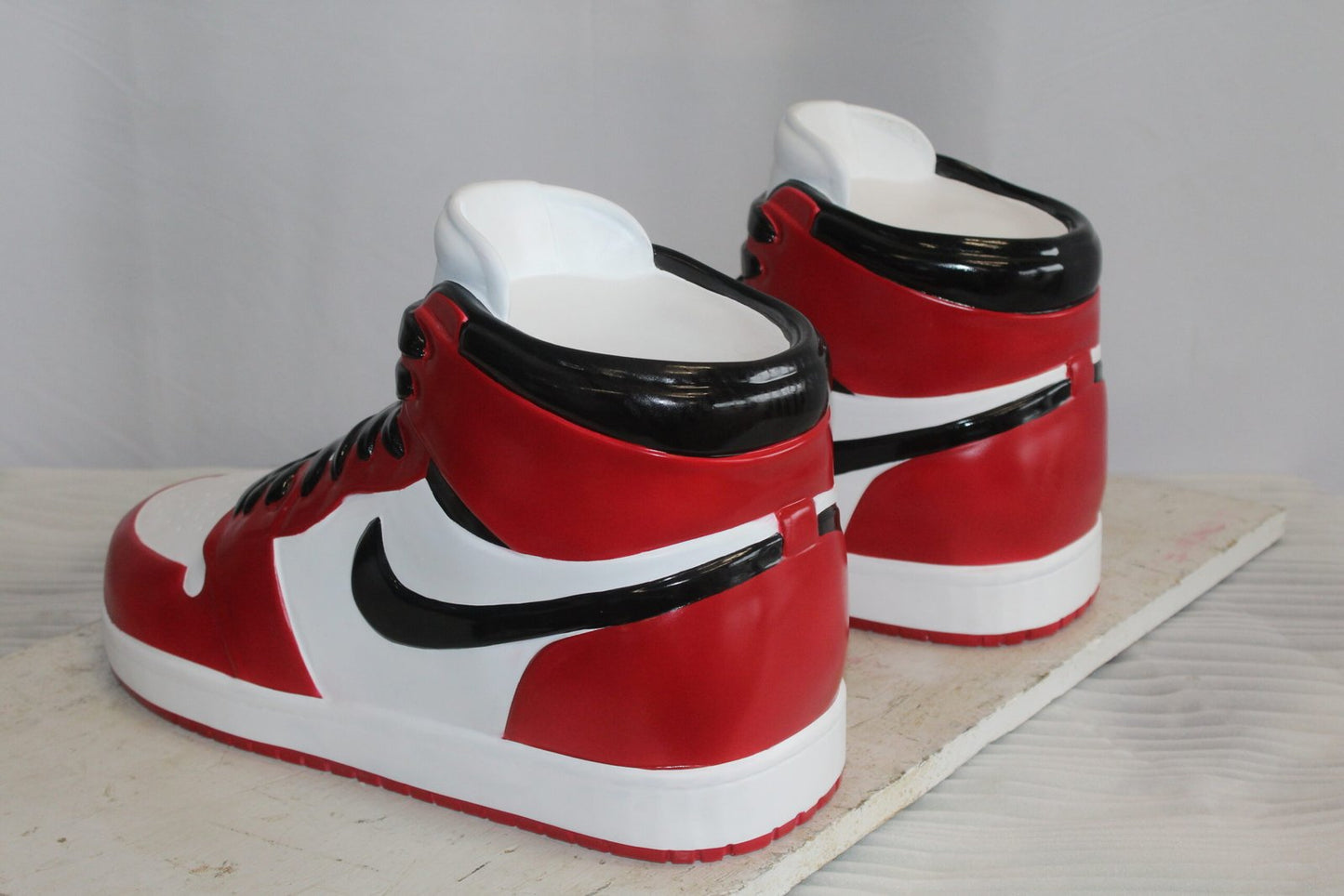 Oversized Red and White Nike Dunk Resin Statue 19" x 7" x 12"H