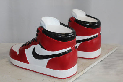 Oversized Red and White Nike Dunk Resin Statue 19" x 7" x 12"H