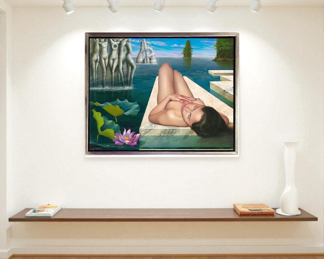El Lago Magico, Nude Art, limited edition giclee by Nelson Calderon, 38x30