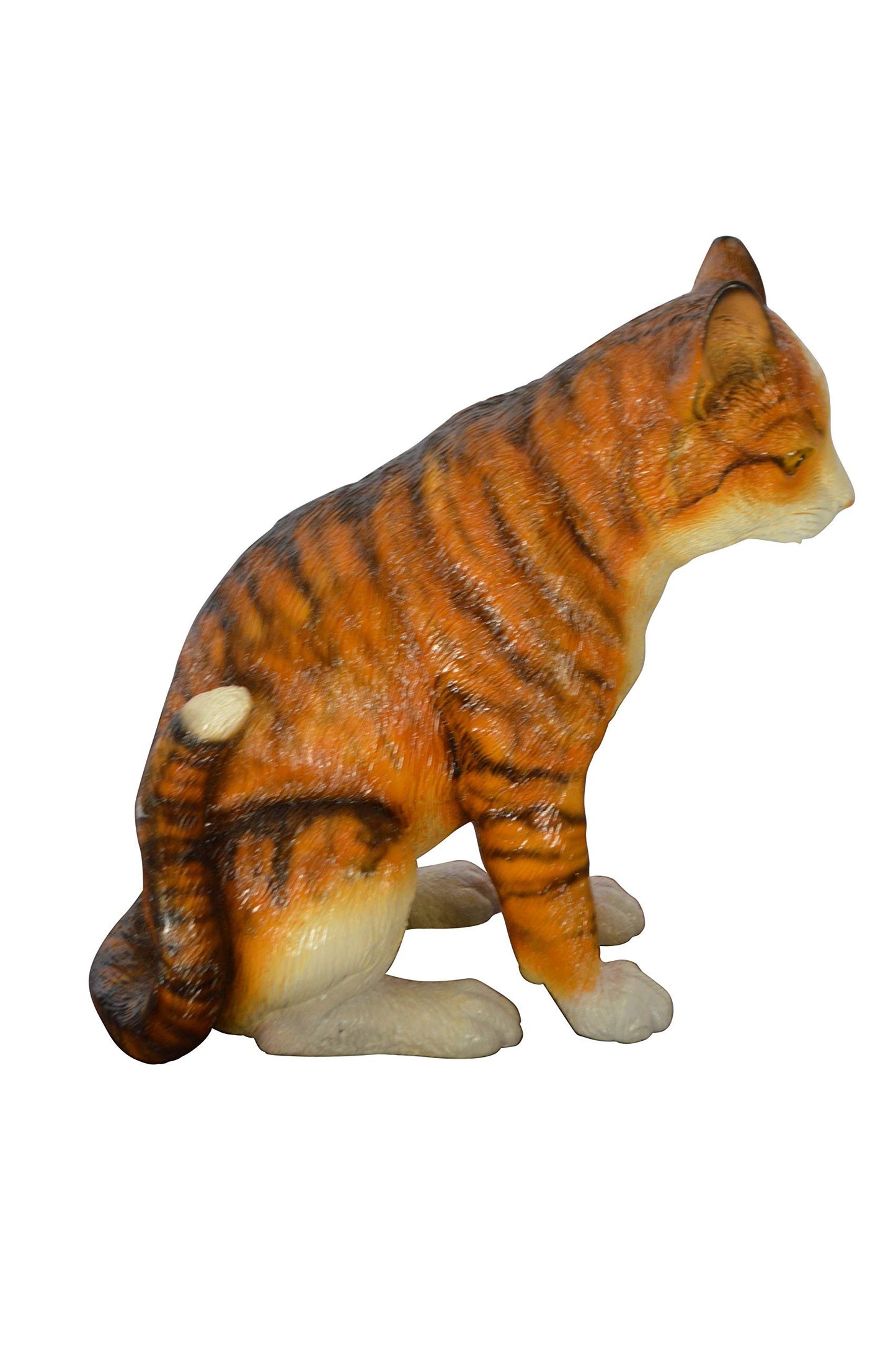 Colored Cat Sitting Bronze Statue -  Size: 6"L x 11"W x 11"H.