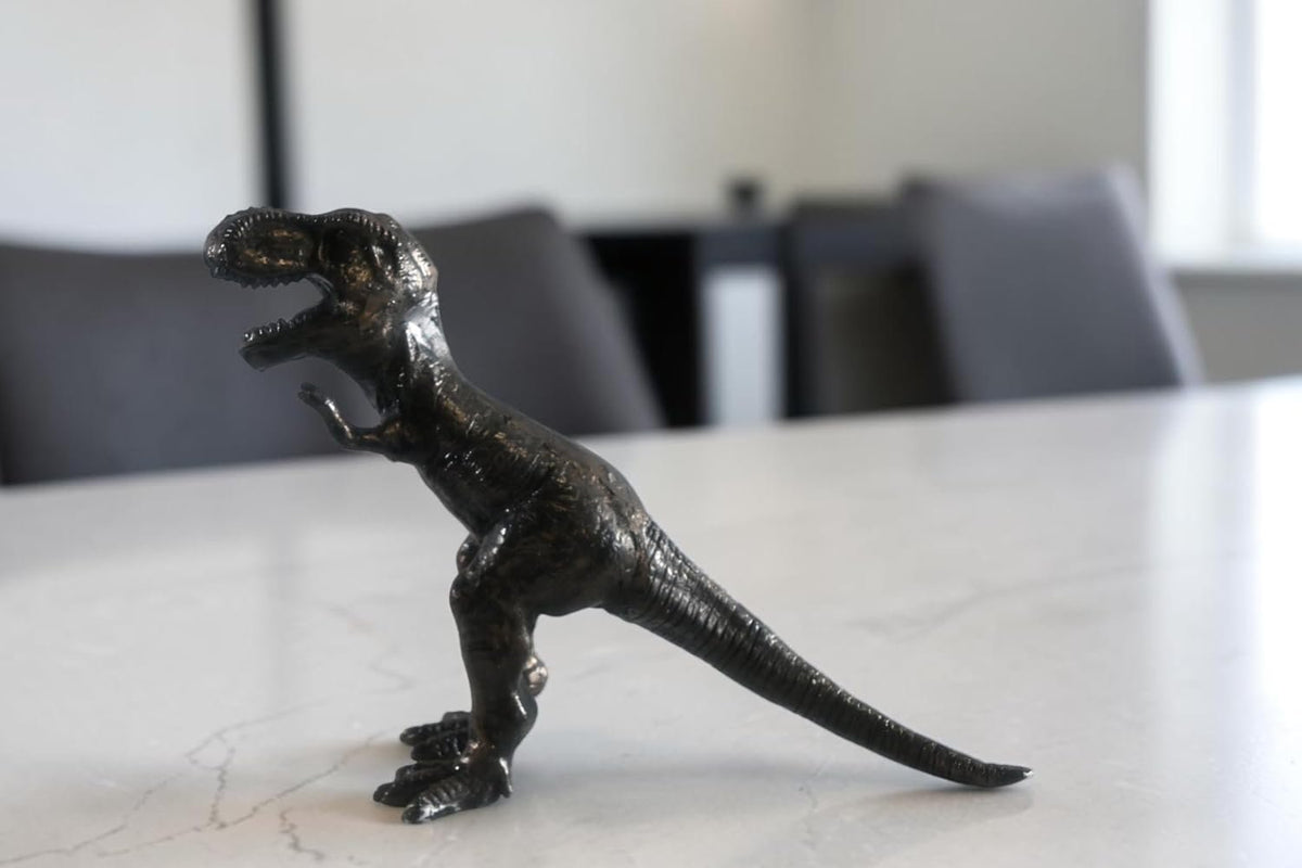 Cast Aluminum Tyrannosaurus Rex Statue Bronze Finish Art 16"x5"x13"H