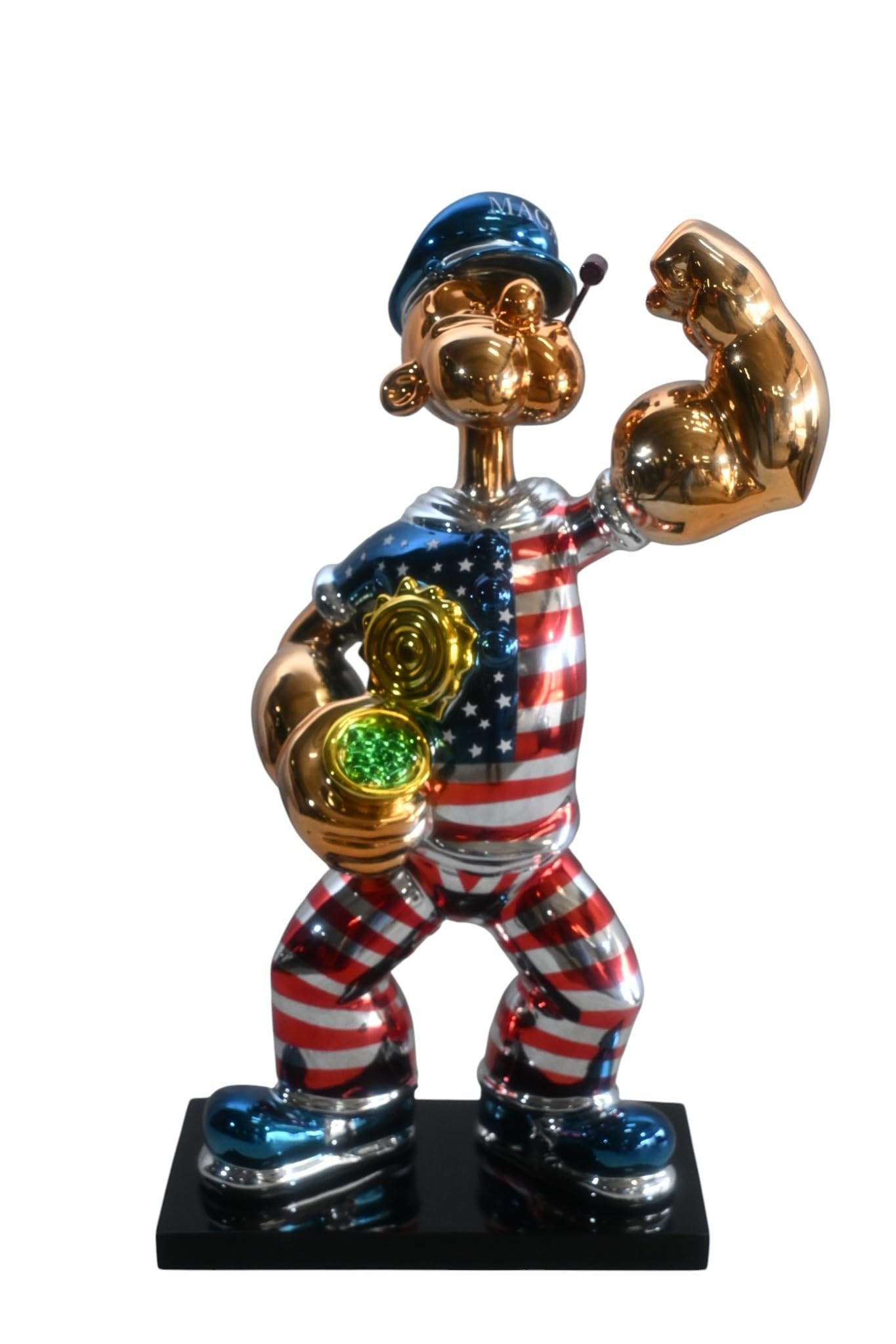 Popeye MAGA Statue Resin Patriotic Figurine 11"x6"x17"H