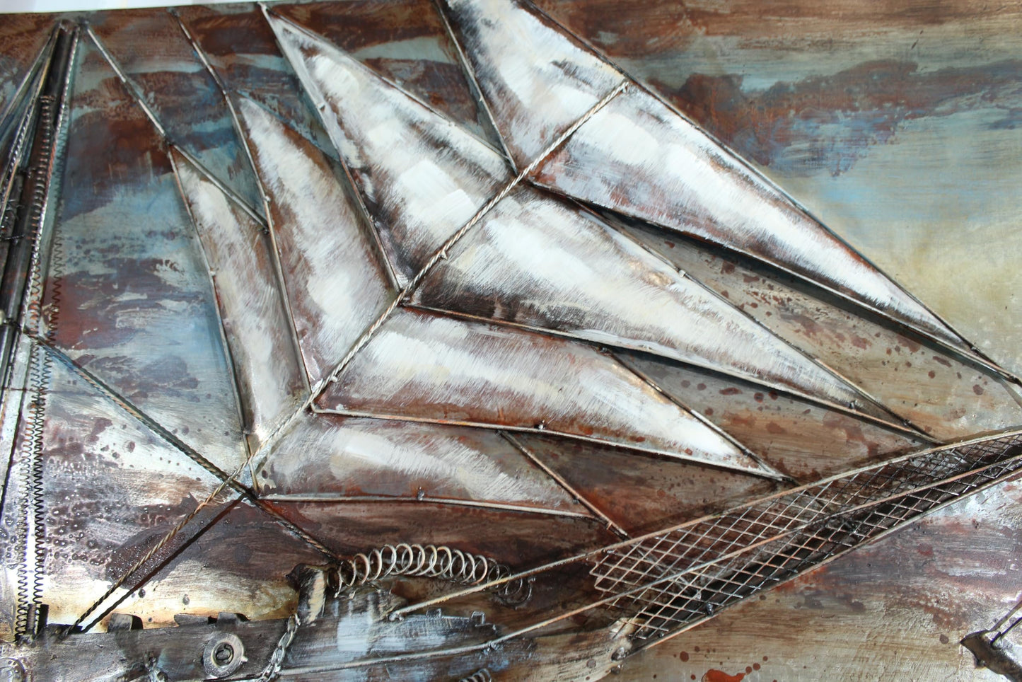 NIFAO Vintage Sailing Ships 3D Sheet Metal Wall Art Painting 79" x 2" x 40"H