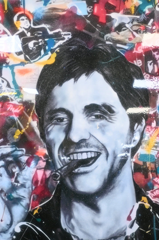 Tony Montana Scarface Pop Art Resin Covered Canvas 43"x59"