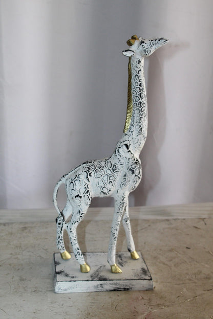 Aluminum Giraffe Sculpture Graceful Elegance in Tall Form 8" x 4" x 18"H