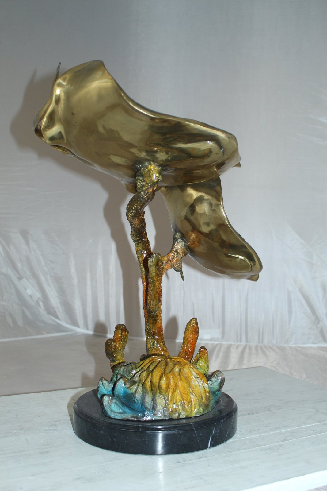 Double Manta Ray Bronze Statue -  Size: 14"L x 24"W x 21"H.