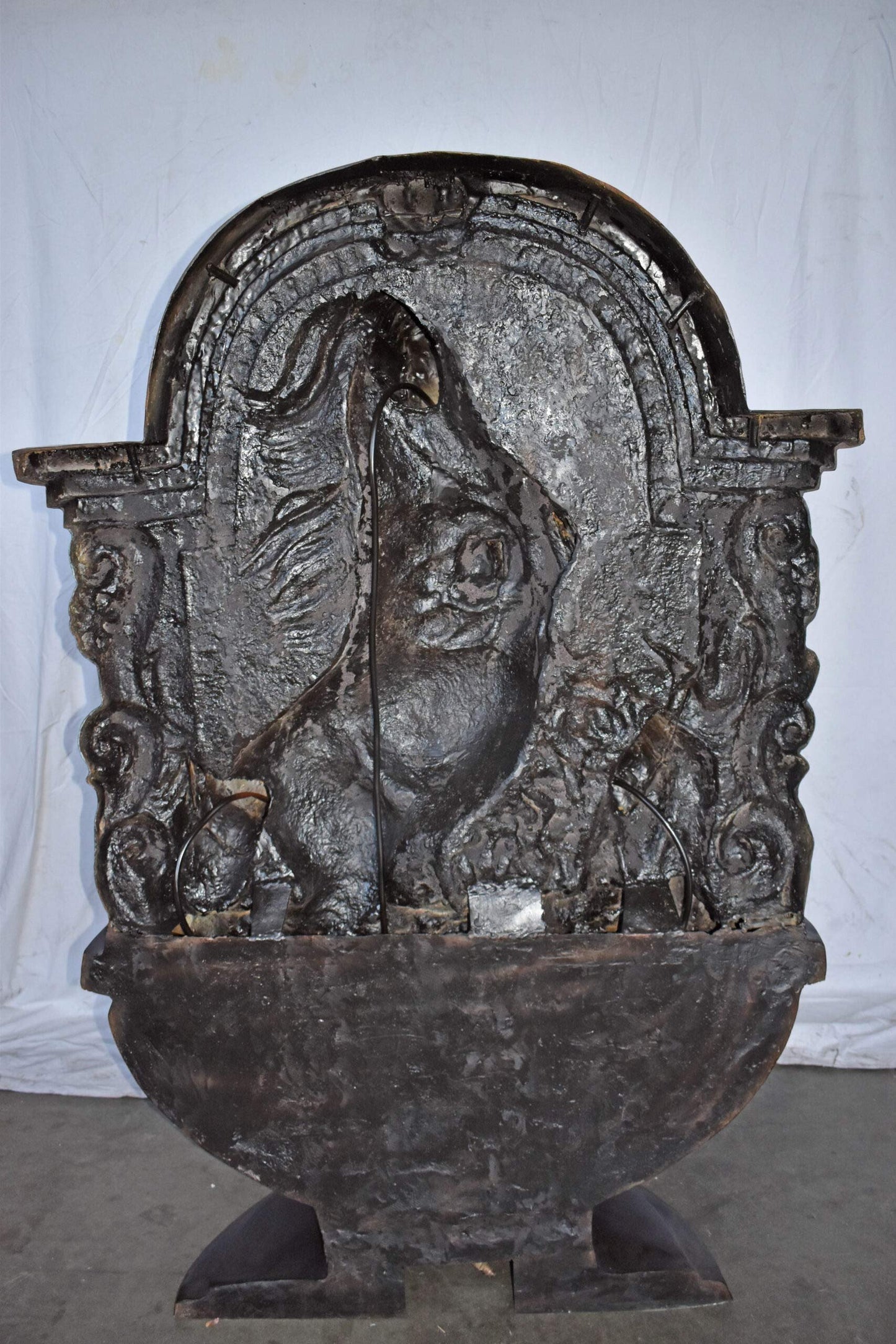 Wall Fountain with Three Horses Made of Bronze Statue - Size: 46" x 21" x 69"H