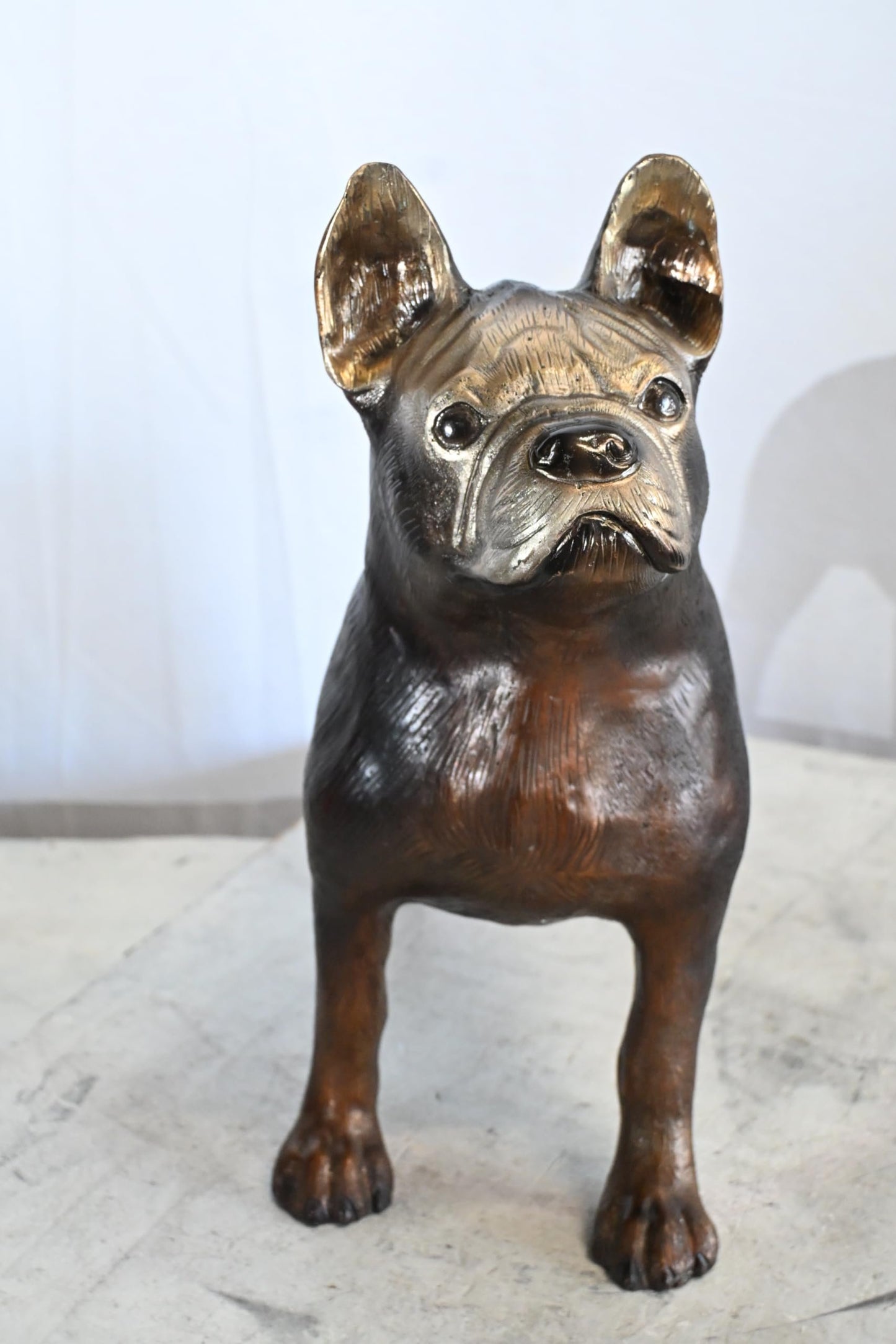 French Bulldog Bronze Statue Dog Figurine Sculpture 9"x20"x18"H