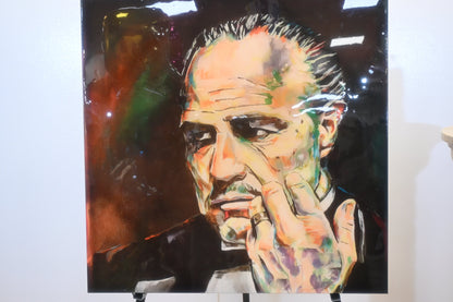Godfather Vito Corleone Pop Art Resin Covered Canvas 40"x40"