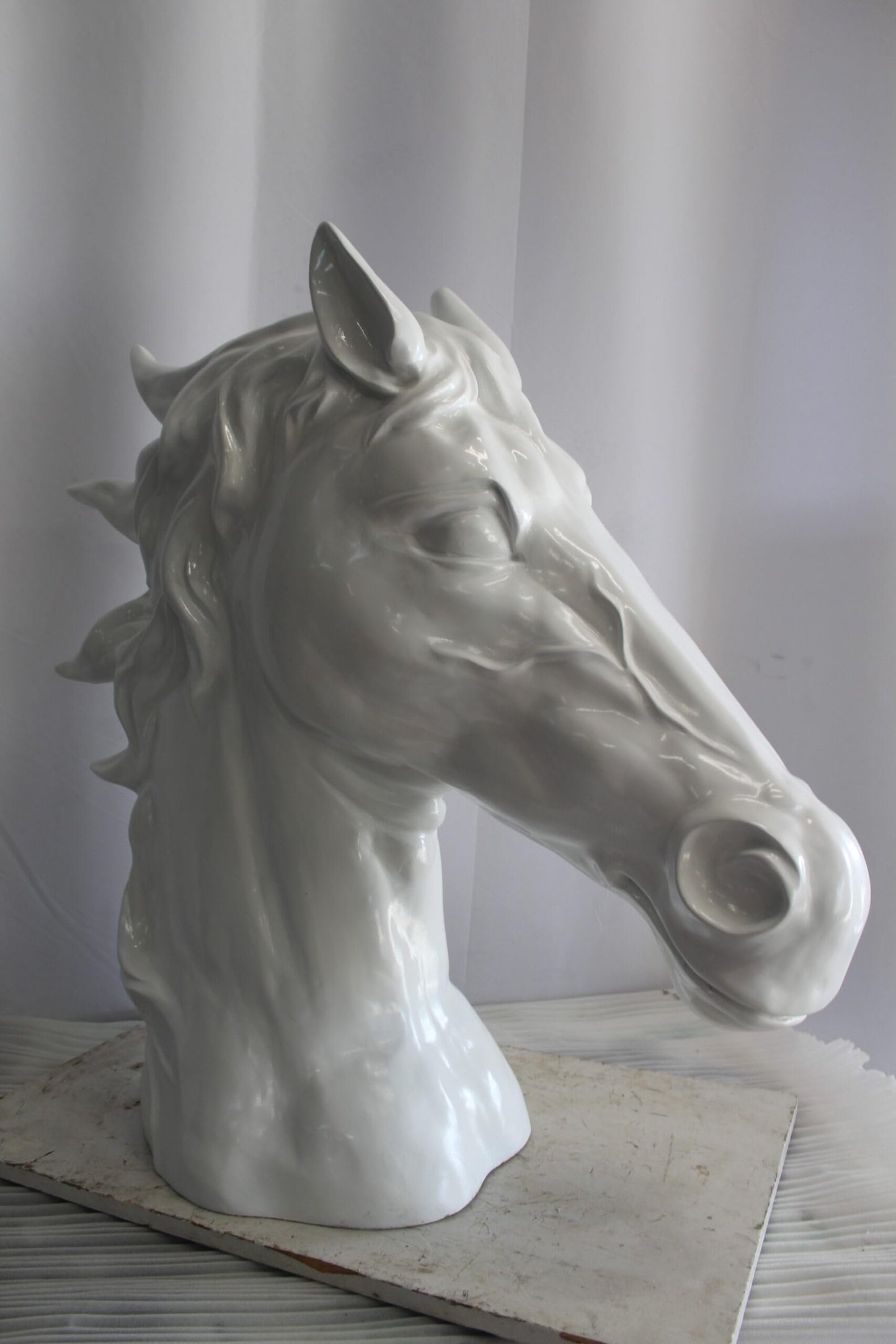Pure Elegance, Fiberglass White Stallion Bust 36" x 14" x 36"H