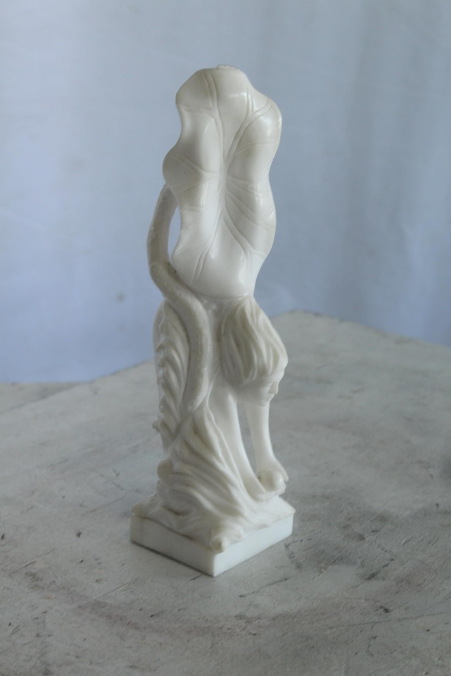NIFAO Marble Woman Diving for a Pearl Marble Sculpture 4" x 4" x 12"H