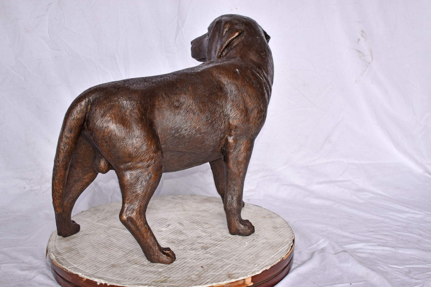Beagle Dog Standing Made of Bronze, Statue - Size: 27"L x 14"W x 21"H.