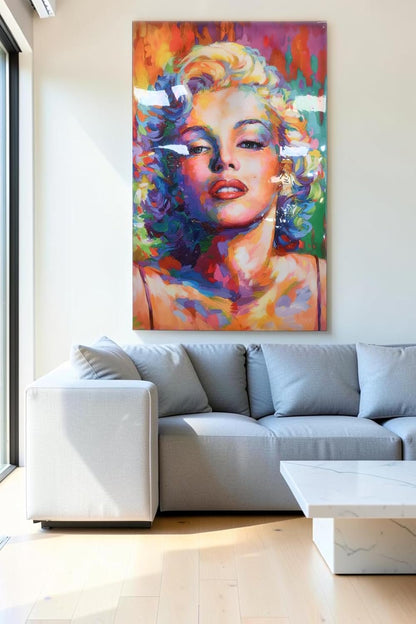 Giant Marilyn Monroe Pop Art Resin Coated Canvas 40"x64"