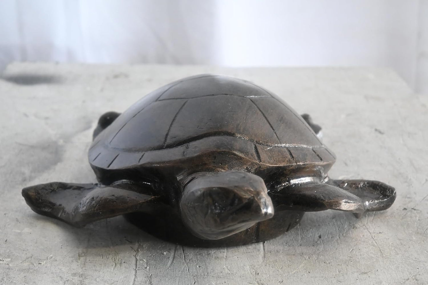 Hand Sculpted Sea Turtle Tabletop Aluminum Coastal Decor 15"x8"x10"H