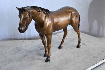 Standing Horse Bronze Statue Equestrian Sculpture Figurine 20"x5"x14"H