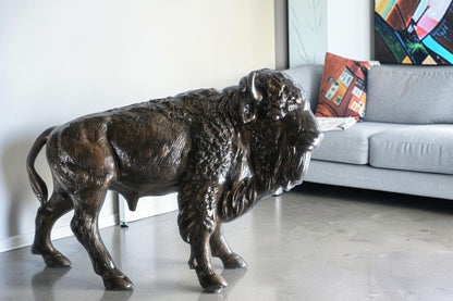 Aluminum American Bison Sculpture Dark Bronze Patina Art 46"x15"x35"H