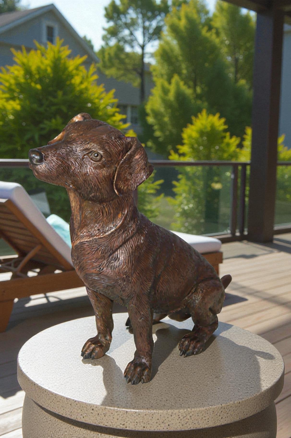 Jack Russel dog standing Bronze Statue -  Size: 10"L x 6"W x 14"H.
