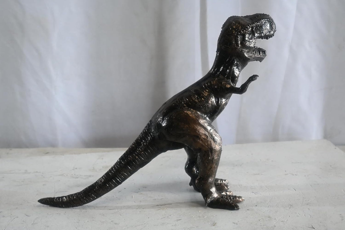 Cast Aluminum Tyrannosaurus Rex Statue Bronze Finish Art 16"x5"x13"H