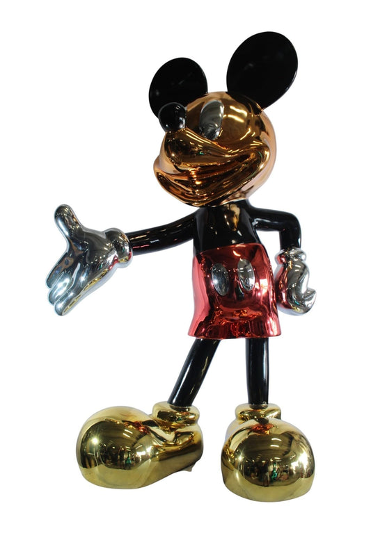 NIFAO Giant Cartoon Mouse Sculpture Metallic Pop Art Resin Statue 37"x20"x59"H
