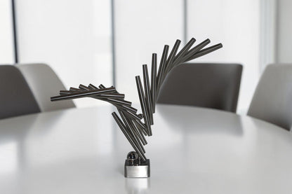 Stainless Steel modern art Table Top decoration - Size: 34"L x 7"W x 23"H.