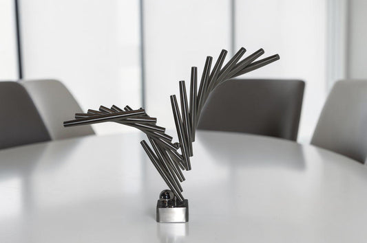 Stainless Steel modern art Table Top decoration - Size: 34"L x 7"W x 23"H.