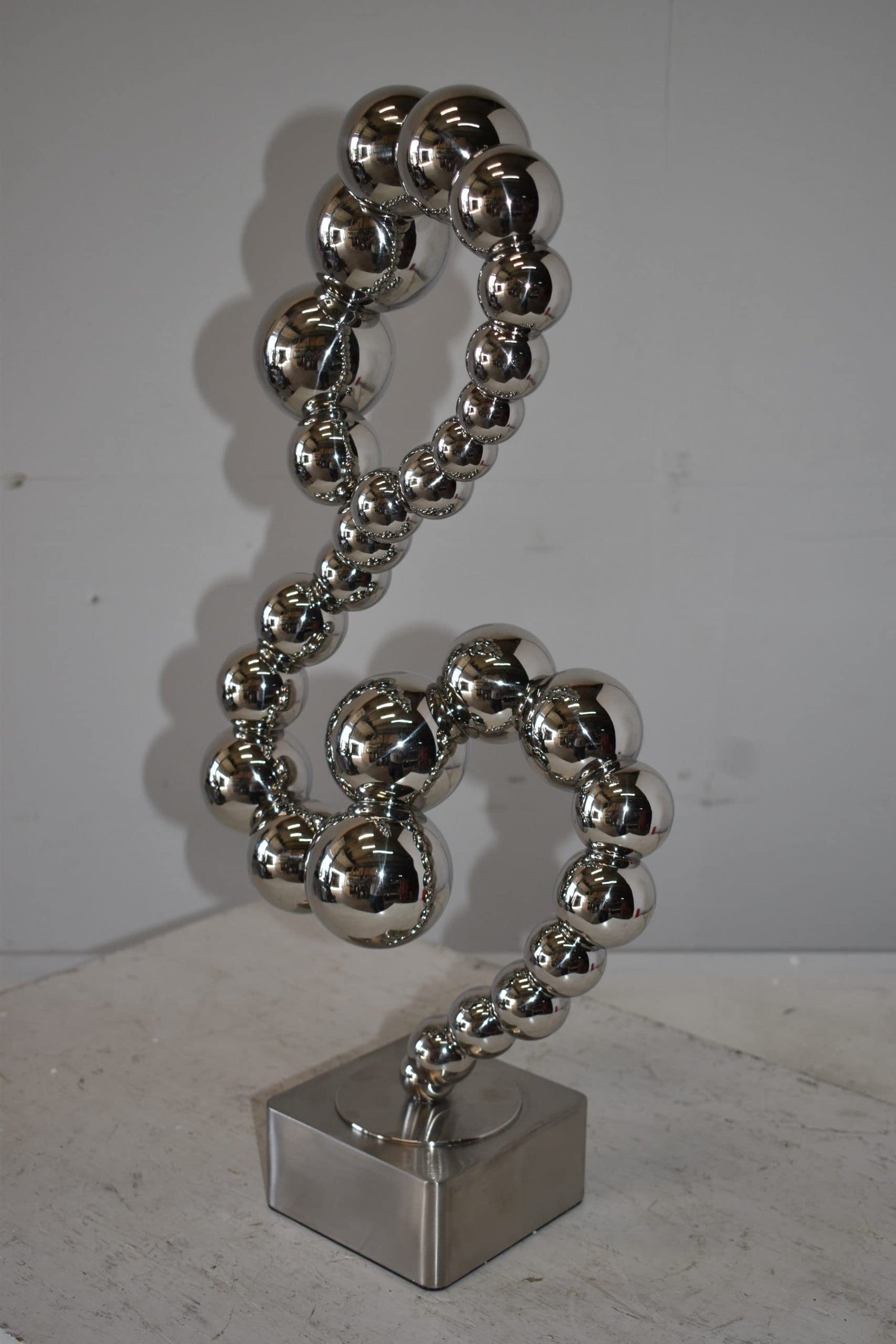 Modern Art Abstract Made of Shiny Metal Chrome Balls Size: 10" x 7" x 24"H