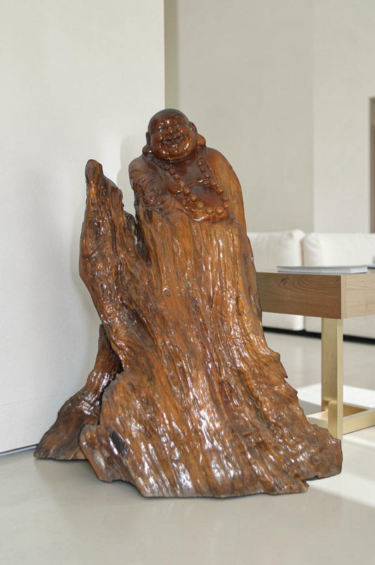 Wood Carved Buddha CC7 -  Size: 32"L x 17"W x 35"H.
