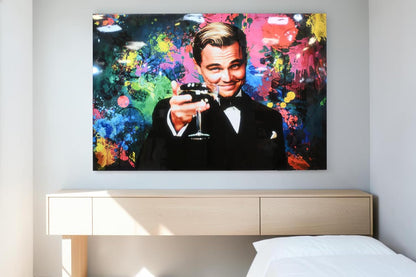 Leonardo DiCaprio Gatsby Toast Resin Covered Canvas 60"x40"