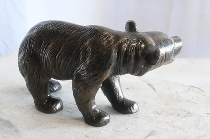 Walking Grizzly Bear Handcrafted Aluminum Wildlife Decor 15"x6"x10"H