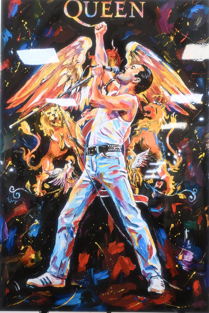 Freddie Mercury Queen Tribute Pop Art Resin Canvas 40"x50"