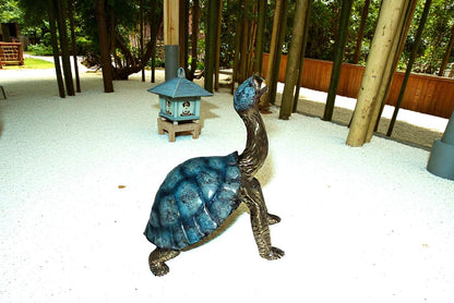Turtle with special patina Bronze Statue -  Size: 14"L x 10"W x 15.5"H