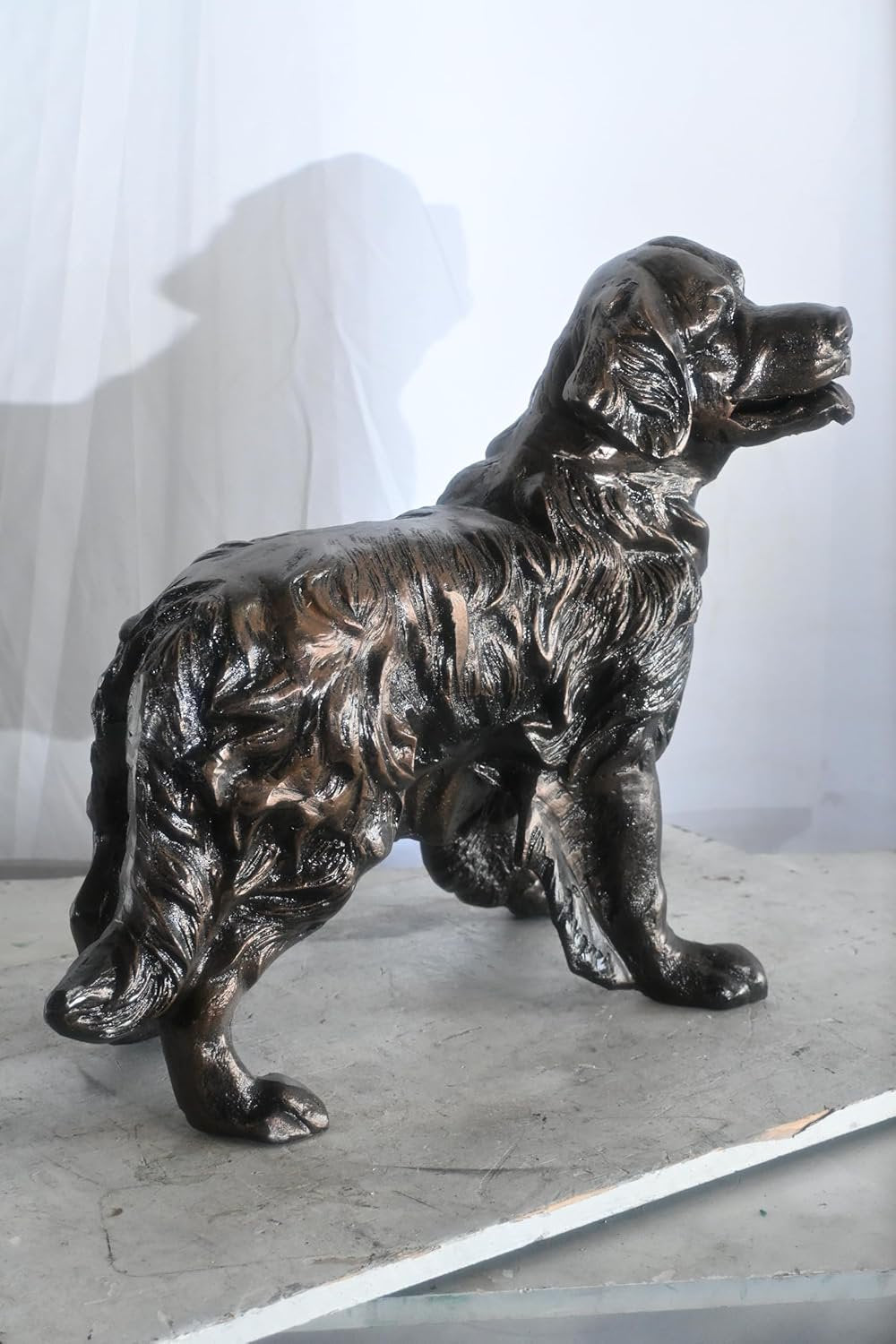 Standing Golden Retriever Handcrafted Aluminum Dog Decor 23"x12"x21"H